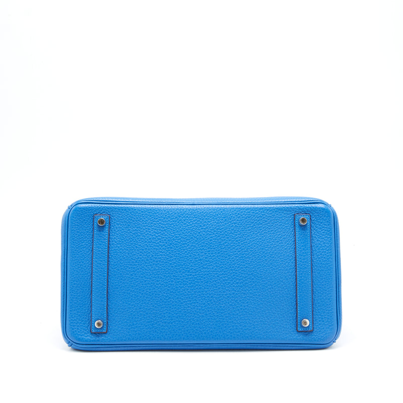 Hermes Birkin 35 Togo 7W Bleu Izmir SHW Stamp Square P