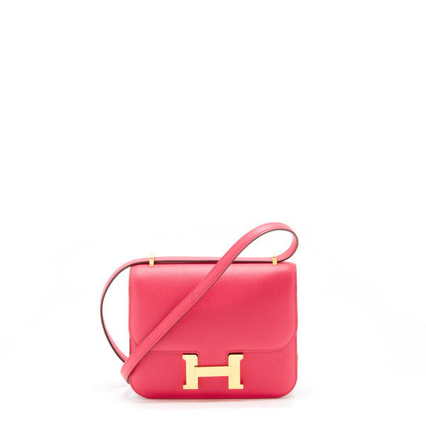Hermes Mini Constance Epsom Rose Extreme GHW Stamp D