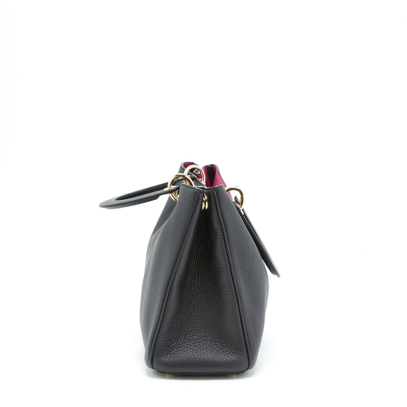 Dior Diorissimo Grained Leather Black/ Fushia GHW