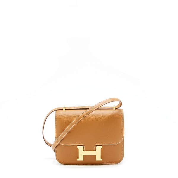 Hermes Mini Constance Epsom Gold GHW Stamp Z