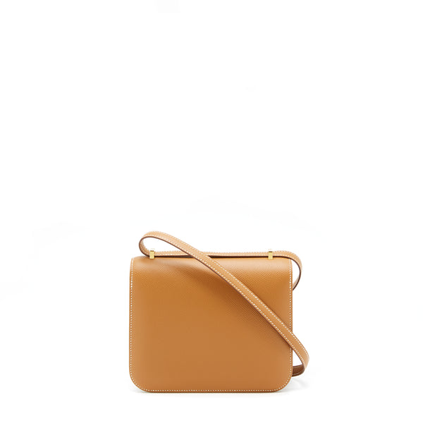 Hermes Mini Constance Epsom Gold GHW Stamp Z