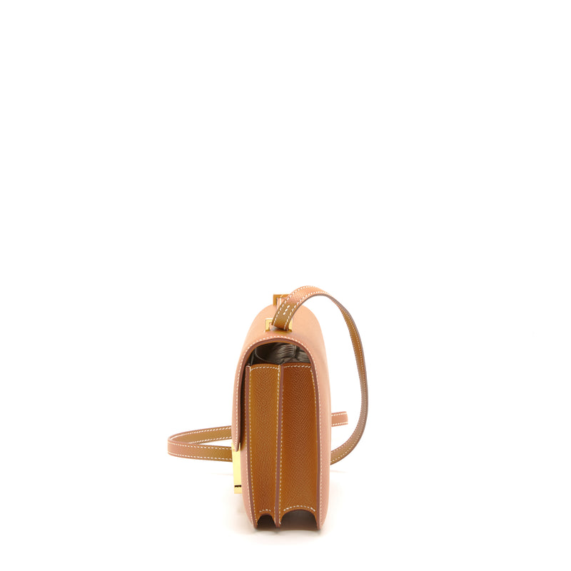 Hermes Mini Constance Epsom Gold GHW Stamp Z