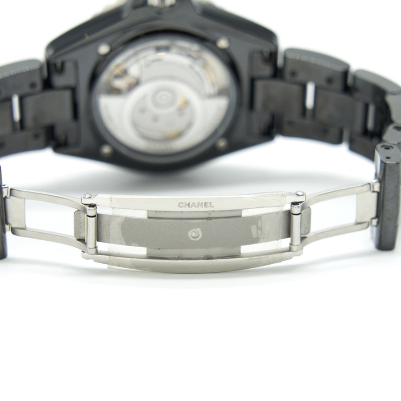 Chanel J12 Watch Calibre 12.1, 38mm Black Ceramic And Steel, Diamond Indicators H5702