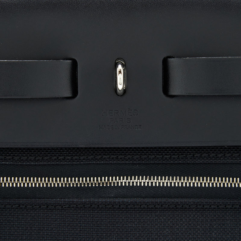 Hermes Herbag Zip 31 Bag Canvas Black SHW Stamp T