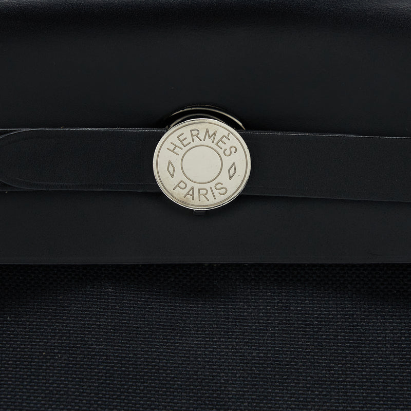 Hermes Herbag Zip 31 Bag Canvas Black SHW Stamp T