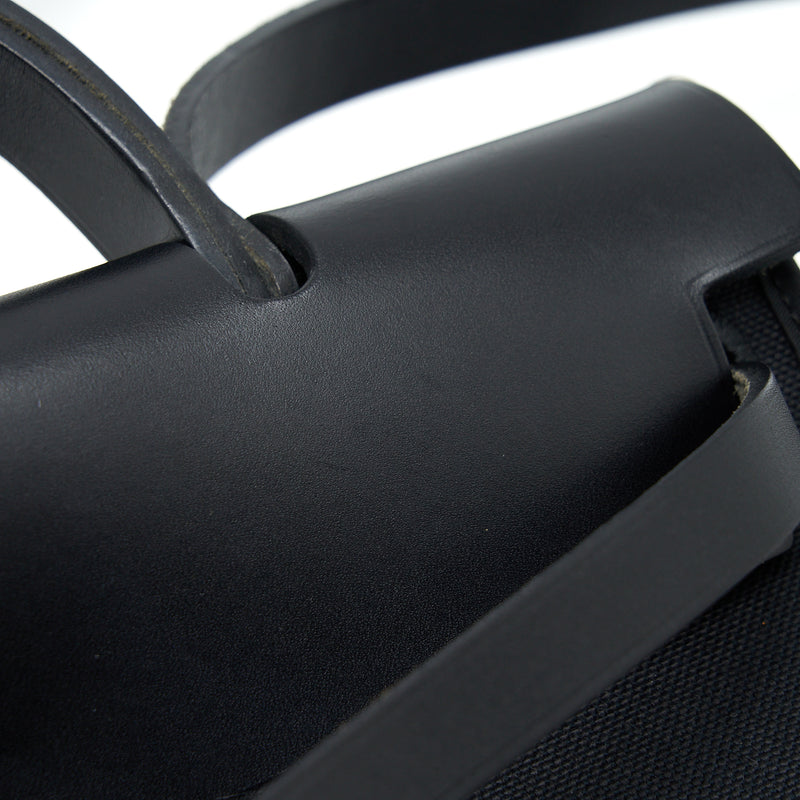 Hermes Herbag Zip 31 Bag Canvas Black SHW Stamp T