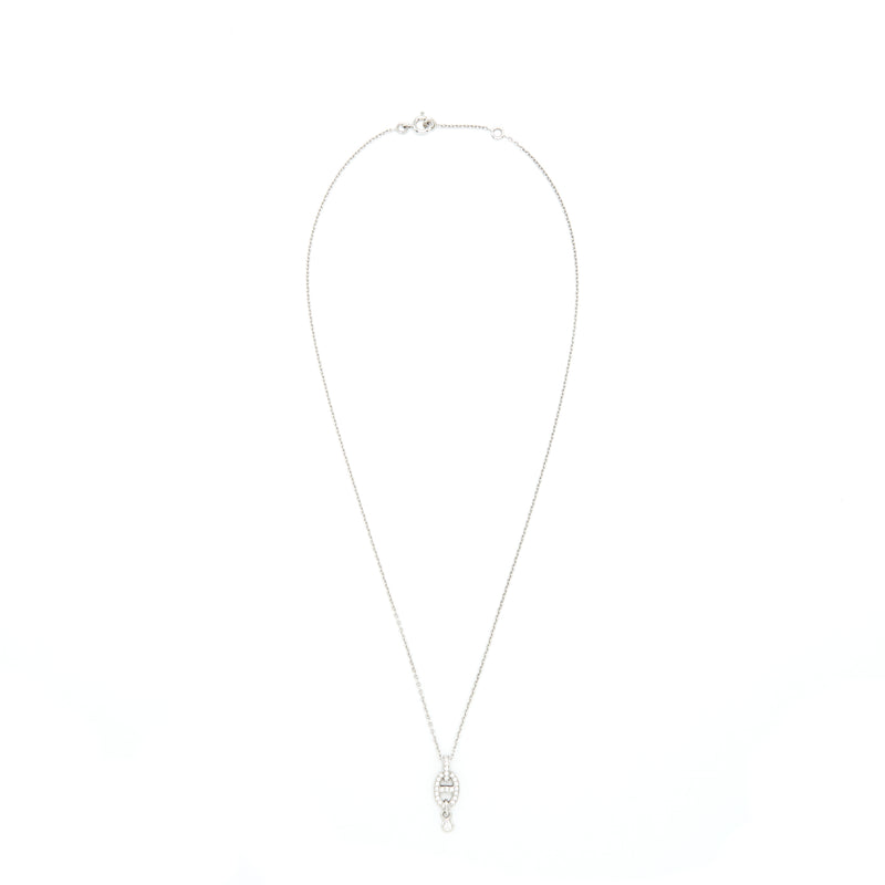 Hermes Chanine D’ancre Enchainee Pendant, Small Model White Gold With Diamonds