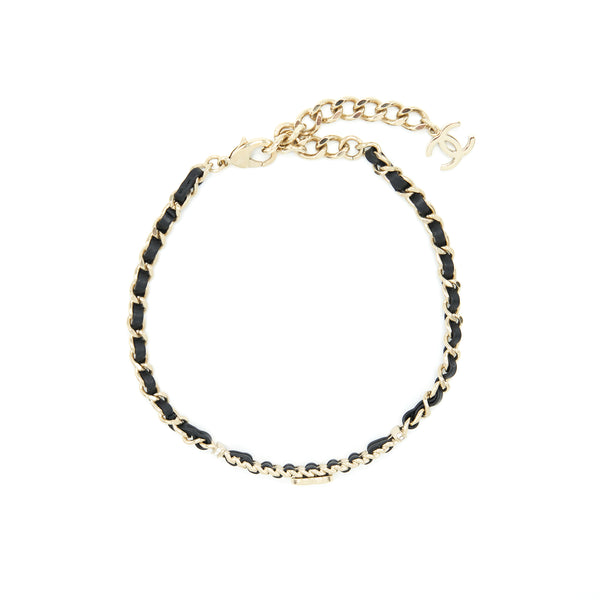 Chanel Chain With Small CC Logo Choker Black With Light Gold Tone