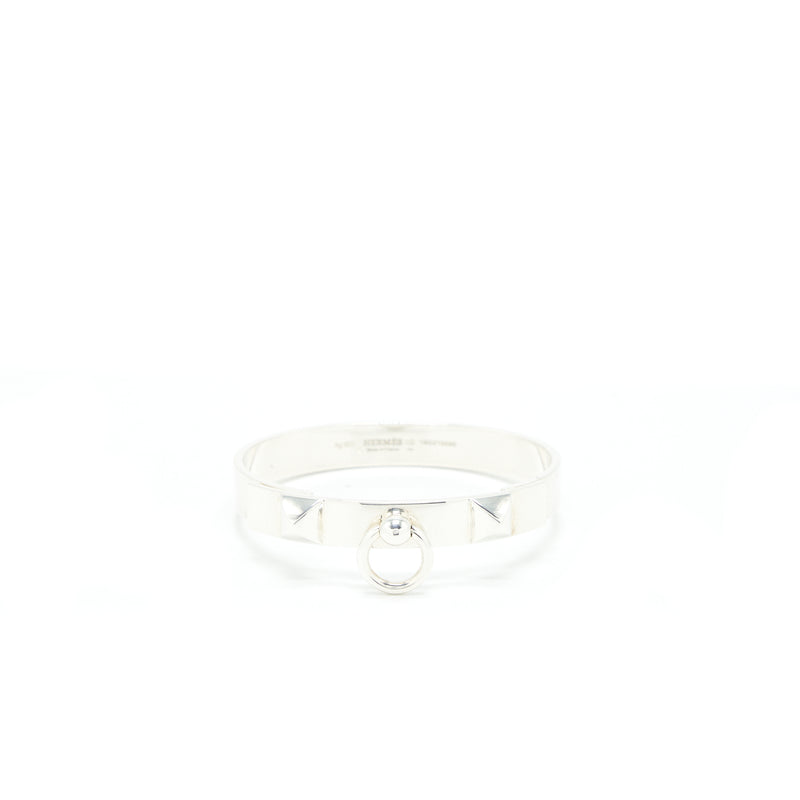 Hermes Size LG Collier De Chien Bracelet, Small Model In Sterling Sliver
