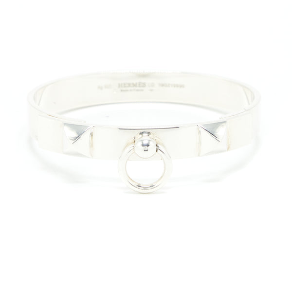 Hermes Size LG Collier De Chien Bracelet, Small Model In Sterling Sliver