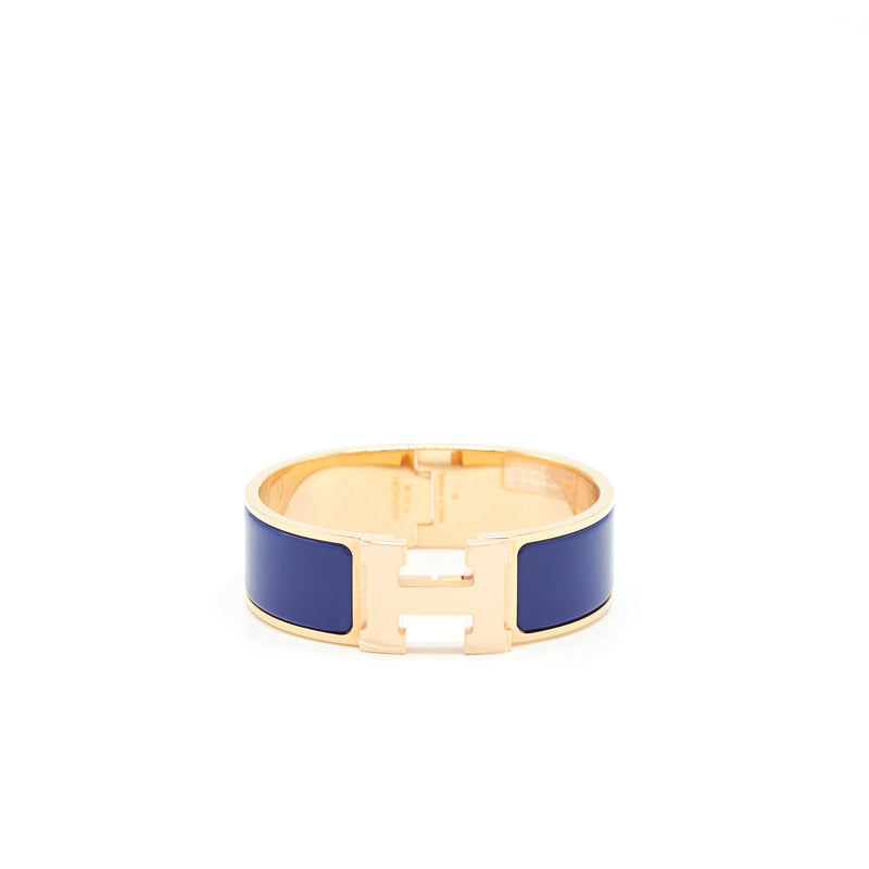 Hermes Size GM Clic Clac H Bracelet Blue Indigo RGHW