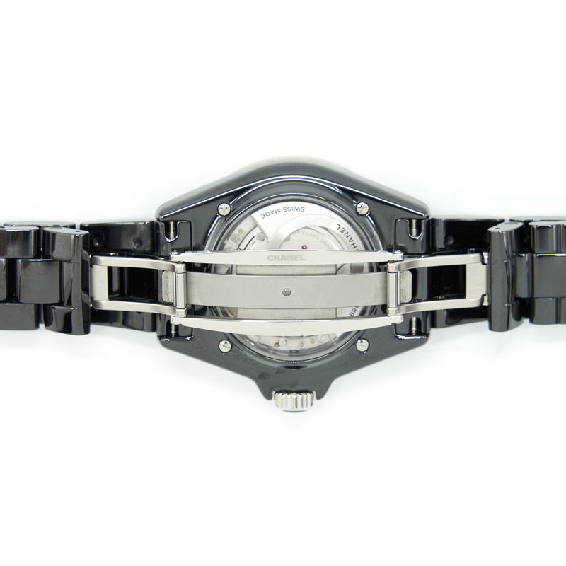 Chanel J12 Watch Calibre 12.1, 38mm Black Ceramic And Steel, Diamond Indicators H5702