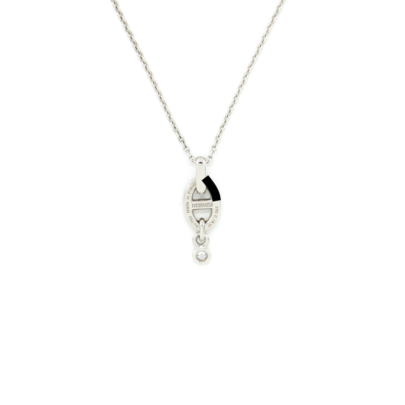Hermes Chanine D’ancre Enchainee Pendant, Small Model White Gold With Diamonds