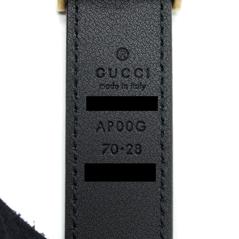 Gucci Size 70 Leather Belt With Torchon Double G Buckle GHW