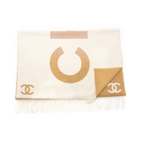 Chanel Cashmere And Wool Multicolour Scarf Pink/ Beige/ Cream
