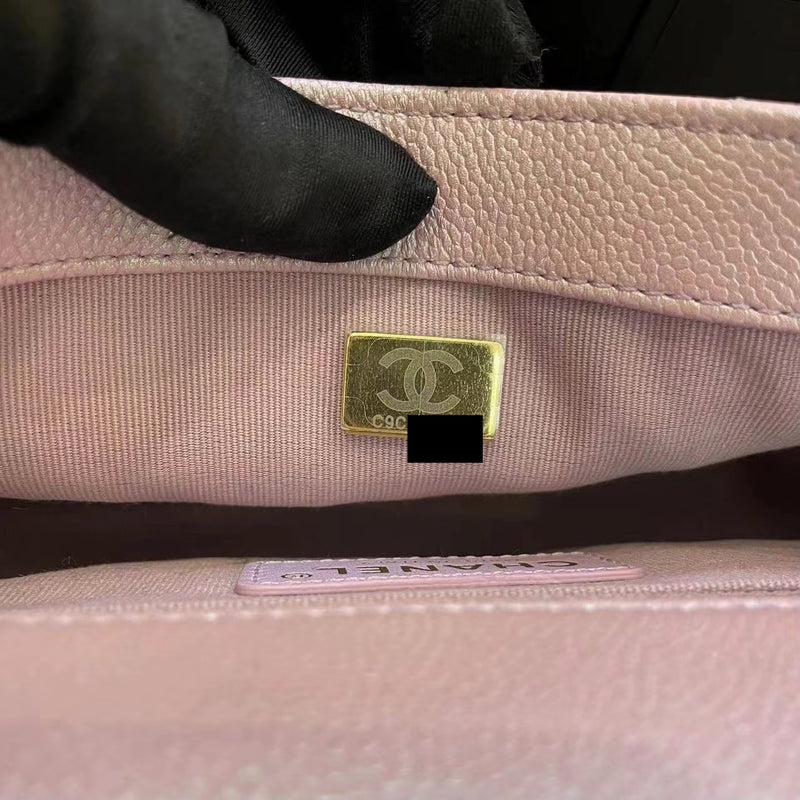 Chanel 21K My Perfect Mini Flap Bag Caviar Pink GHW (Microchip)