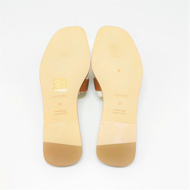 Hermes Size 38 Oran Sandal  Gold