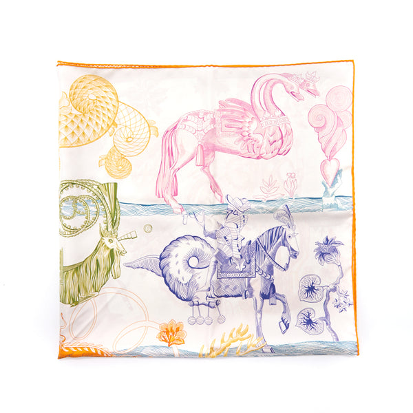 Hermes Horse Printed Silk Scarf