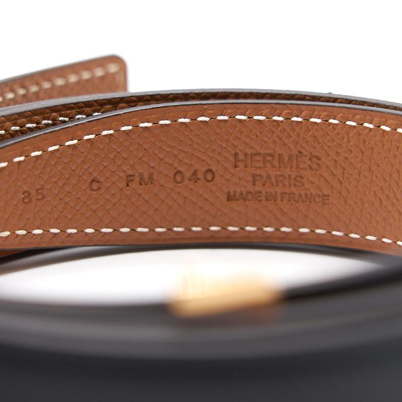 Hermes Leather Belt H Buckle GHD 85cm - EMIER