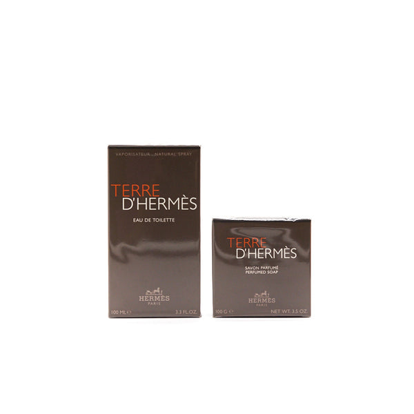 Hermes Terre d'Hermes Spray 100ml, Soap 100g, Perfume Sample 2ml Set - EMIER
