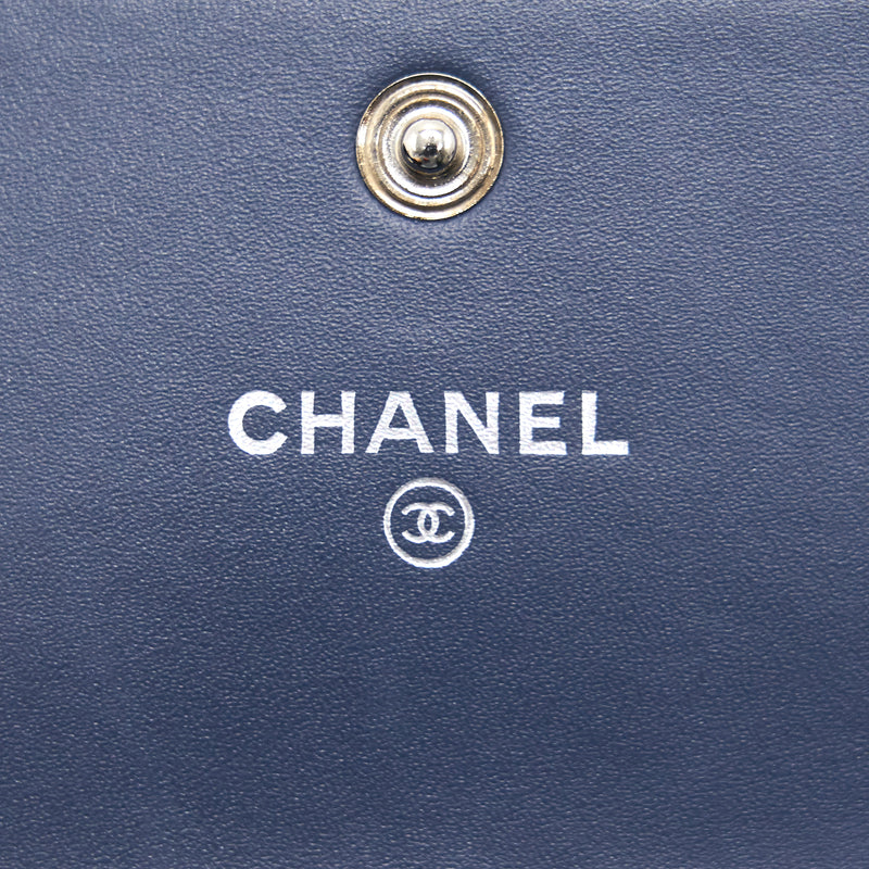 Chanel Flap Wallet Patent Leather Dark Blue Serial 20
