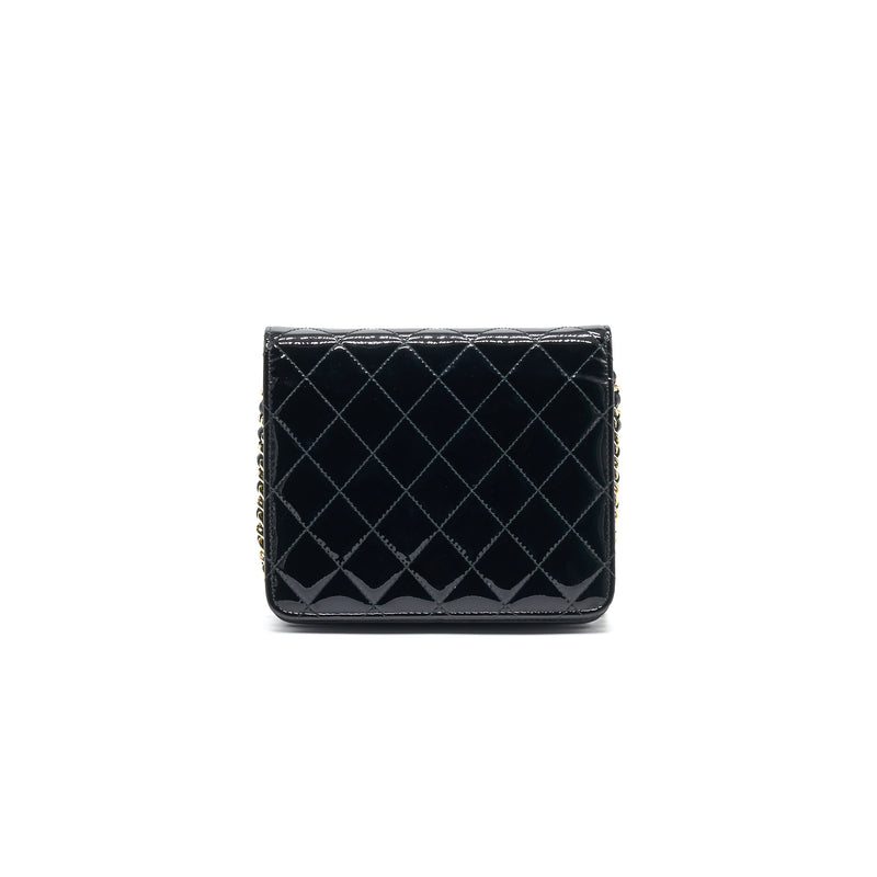 Chanel Square Wallet on Chain Patent Leather Black GHW