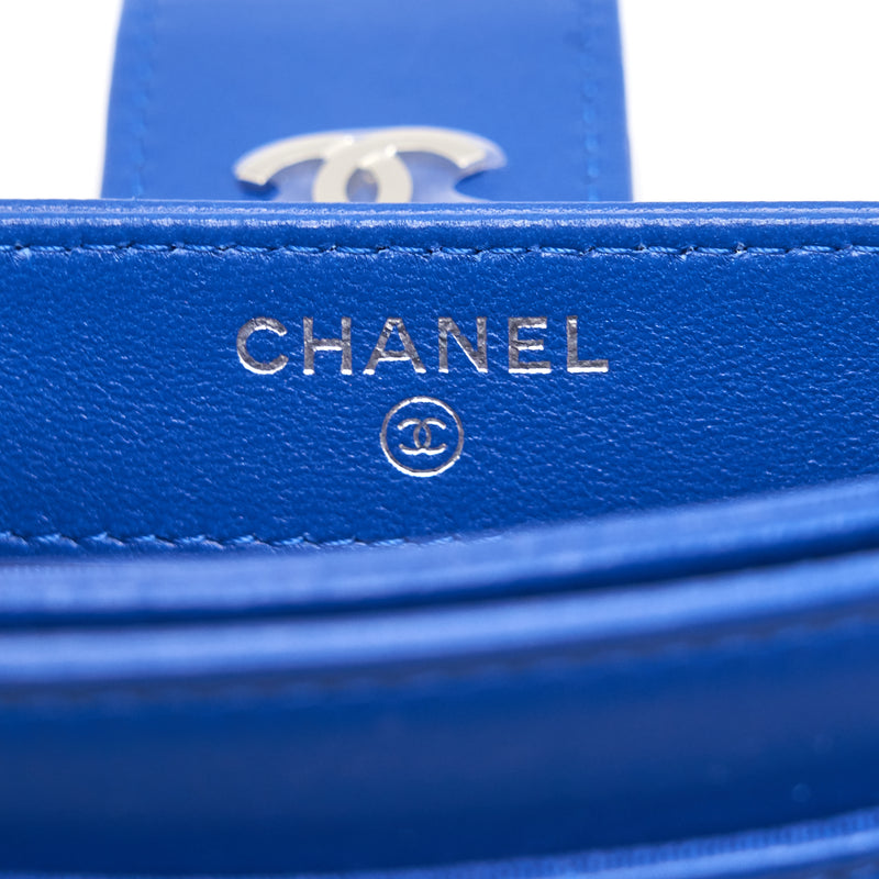 Chanel Classic Pouch Blue SHW