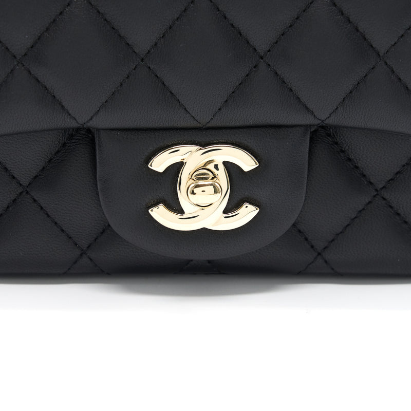 Chanel Mini Square Lambskin Black LGHW