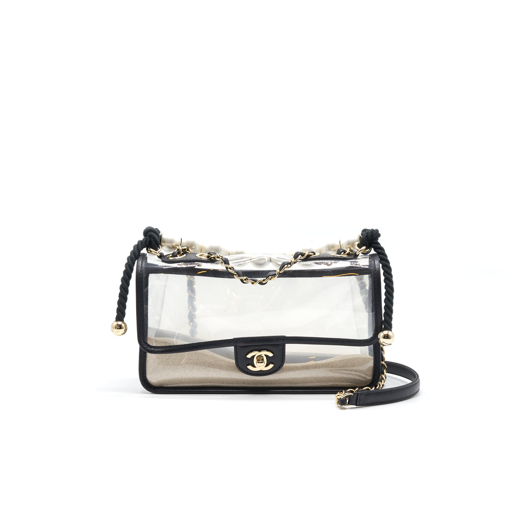 Chanel Transparent Sand By The Sea Pearl Flap Bag