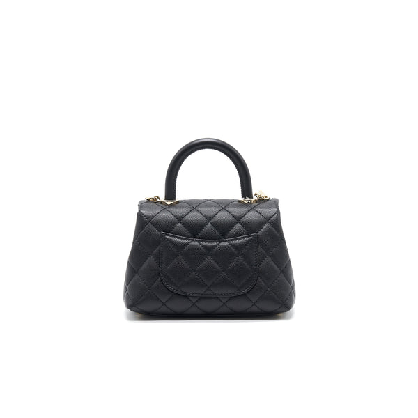 Chanel Extra Mini Coco Handle Flap Bag Black LGHW