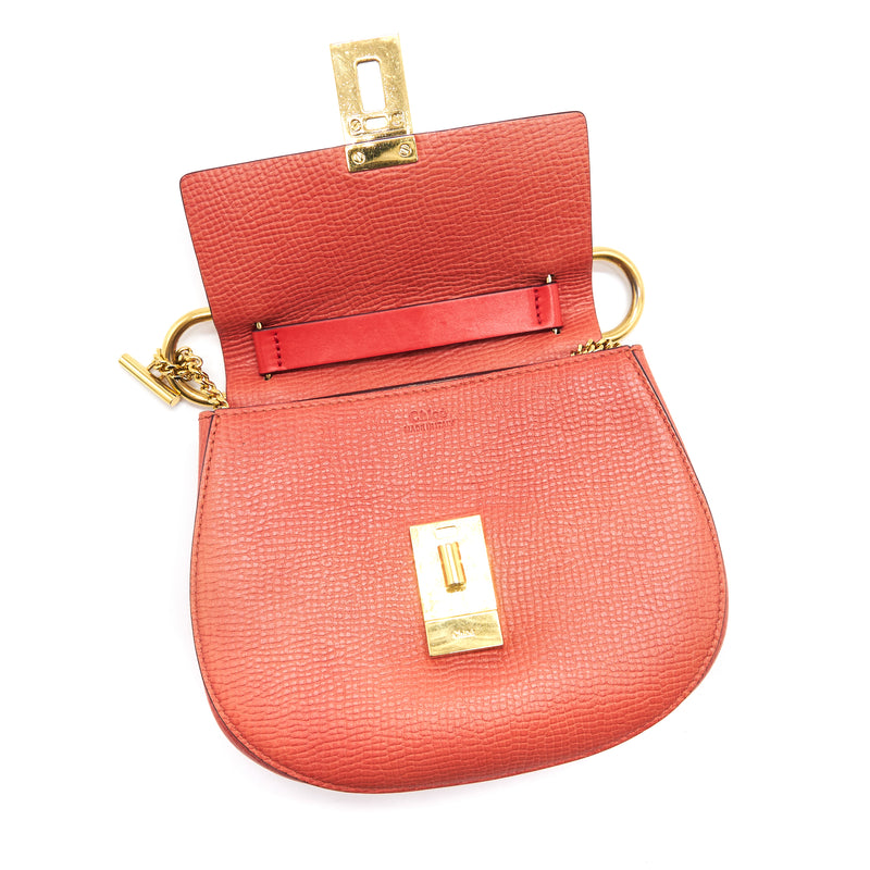 Chloe Mini Drew Bag Peach GHW