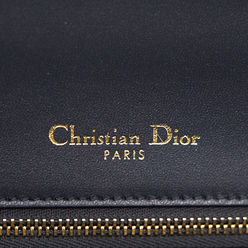 CHRISTIAN DIOR Metallic Calfskin Micro-Cannage Diorama Medium Flap Bag Pink