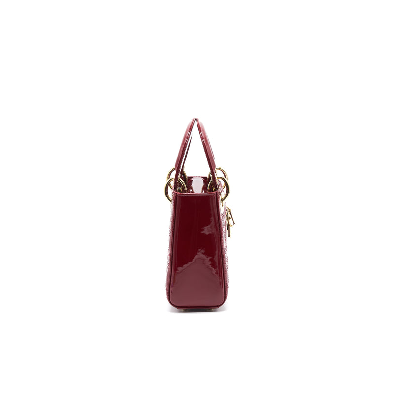 Dior Lady Dior Mini Patent Leather Red GHW