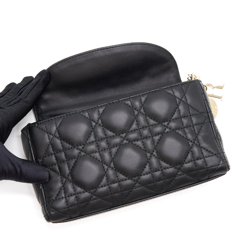 Dior Leather Mini crossbody Chain Bag Black GHW