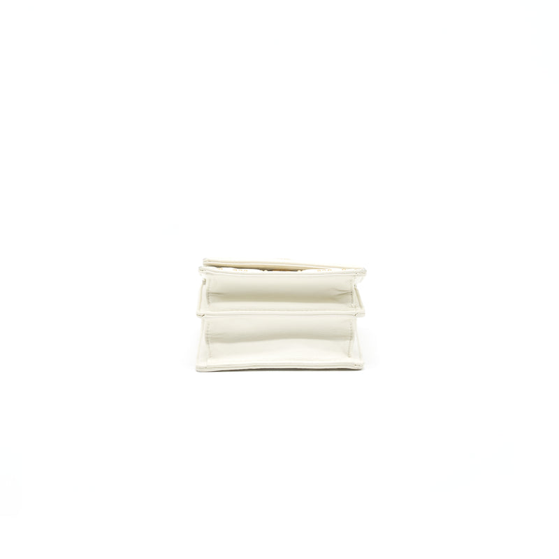 Dior Diorama Vertical Clutch Bag White GHW