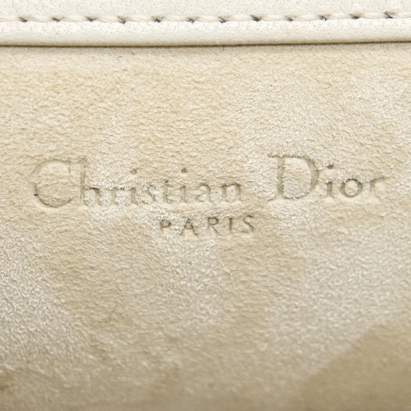 Dior Diorama Vertical Clutch Bag White GHW