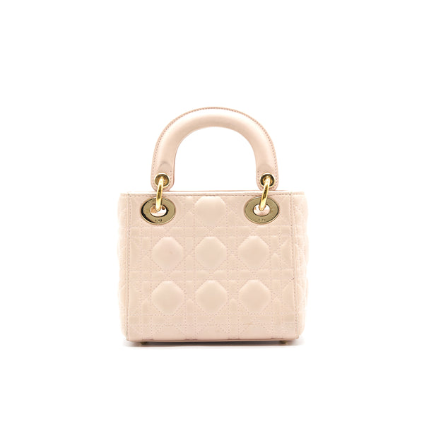 Dior Mini Lady Dior Lambskin Light Pink GHW