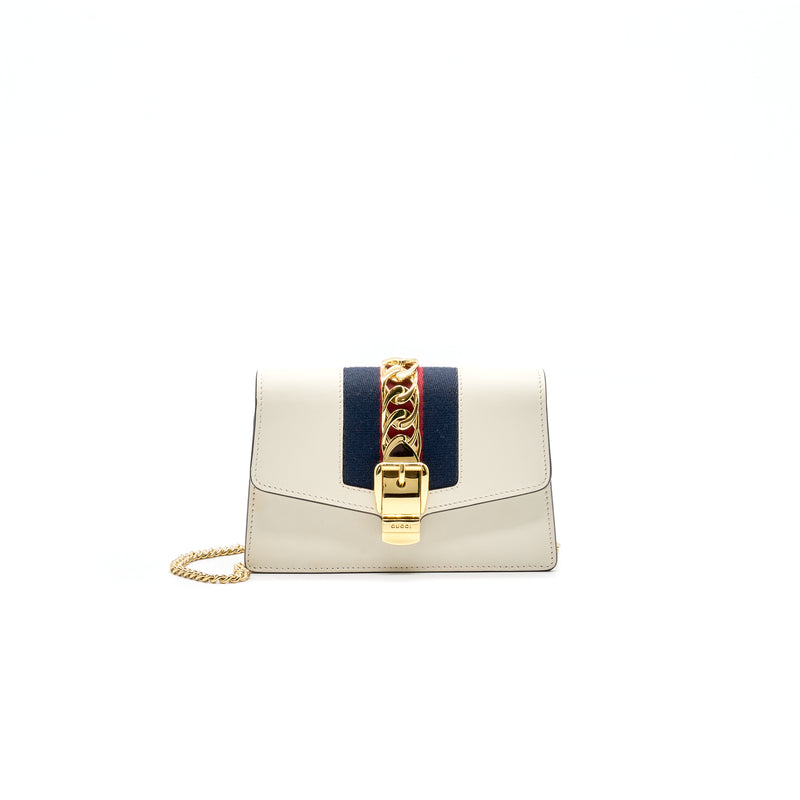 Gucci Sylvie Super mini Bag white with GHW