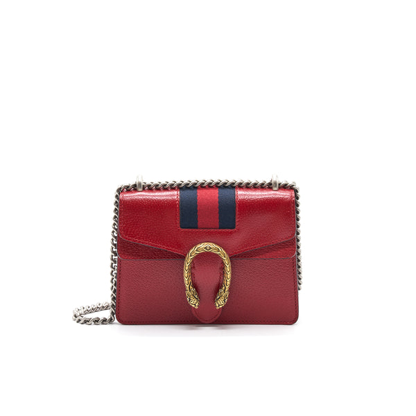 Gucci Dionysus Leather Mini Bag Red