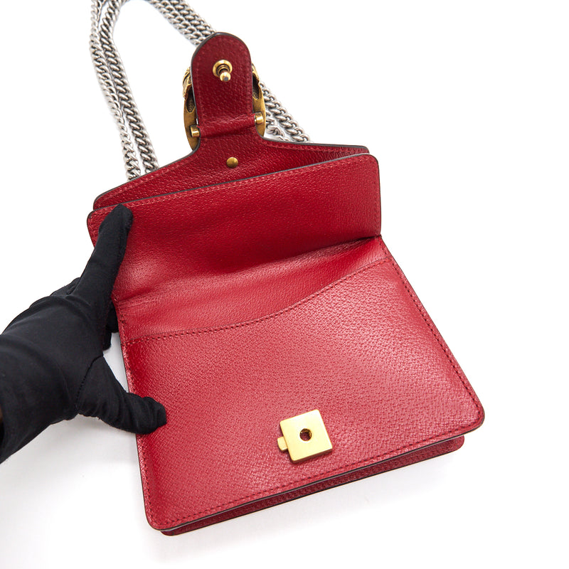 Gucci Dionysus Leather Mini Bag Red