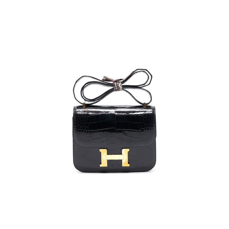 Hermes Aligator Constance Mini Black RGHW