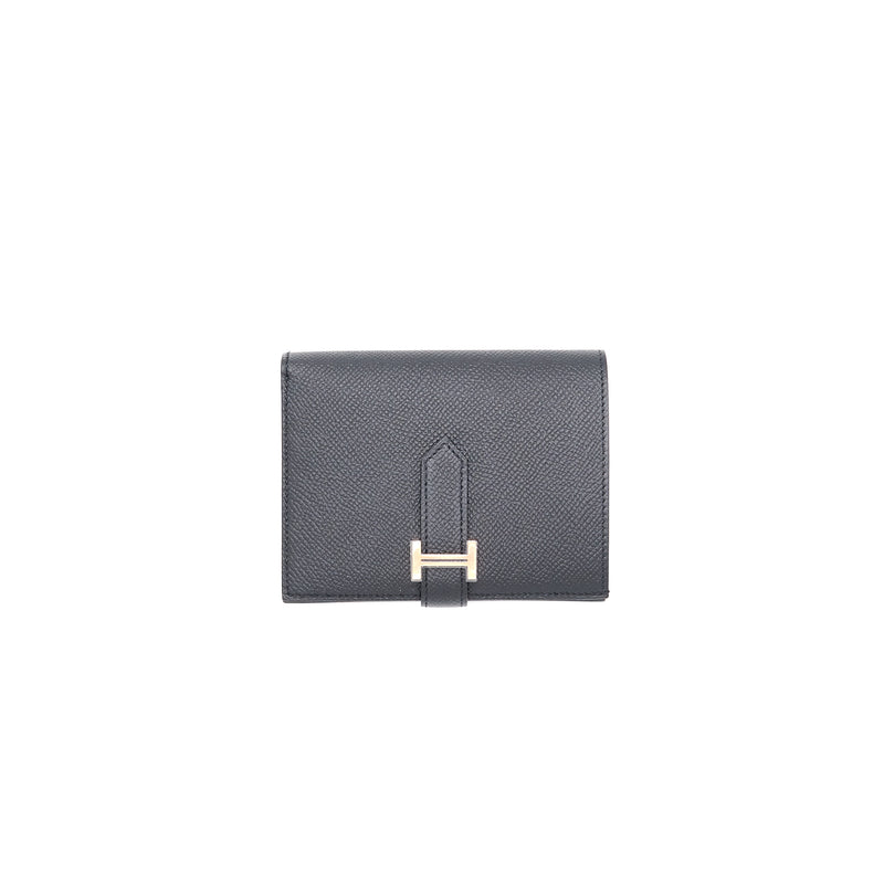 Hermes Bearn Compact Wallet Black RGHW