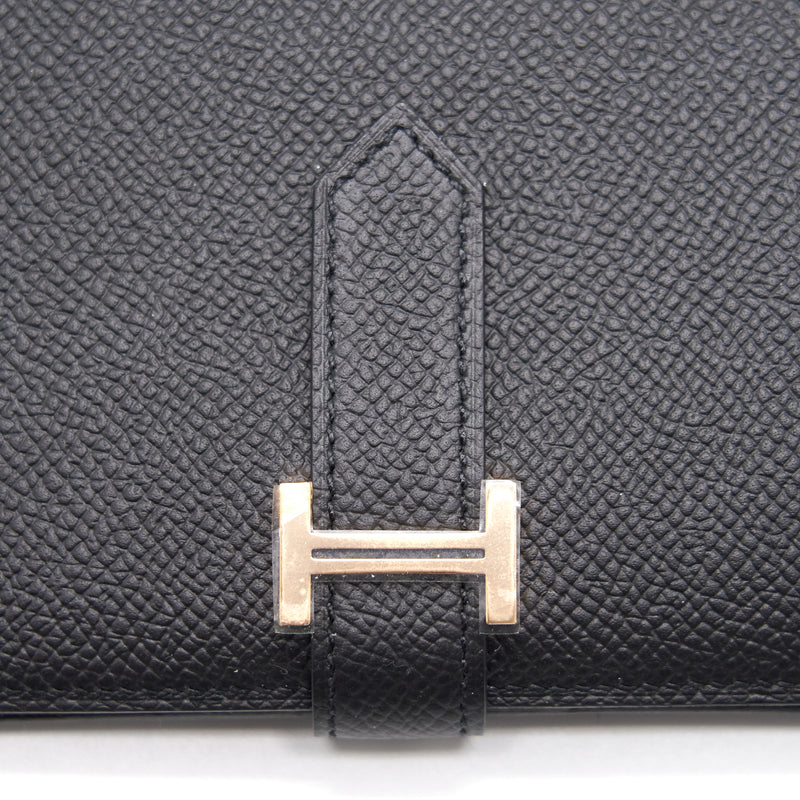 Hermes Bearn Compact Wallet Black RGHW
