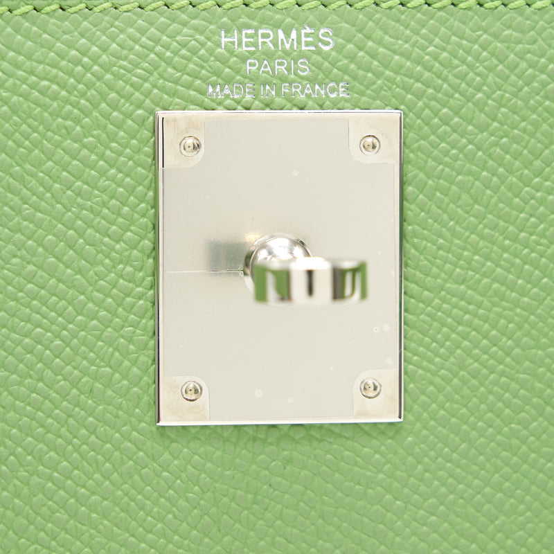 Hermes Kelly 28 Vert Criquet Epsom SHW