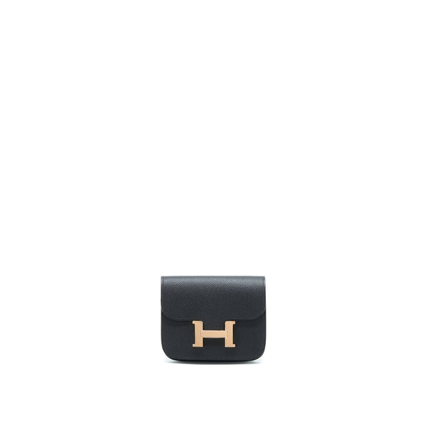 Hermes Constance Slim Epsom Black RGHW Stamp Z