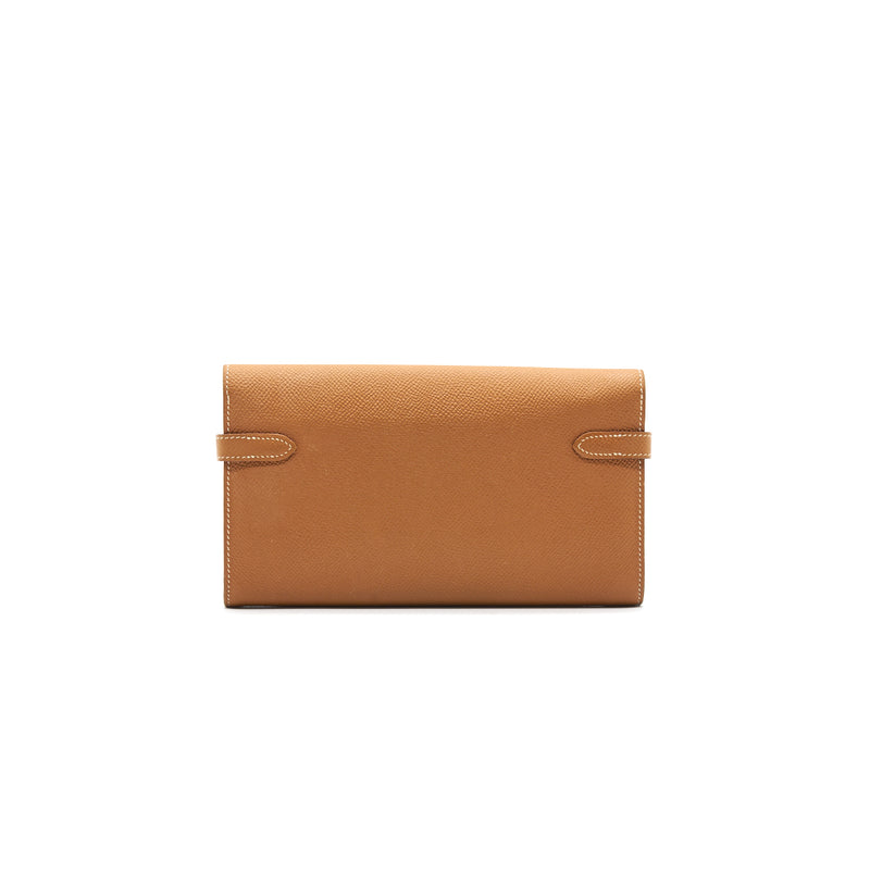 Hermes Kelly Long Wallet Gold SHW Stamp T