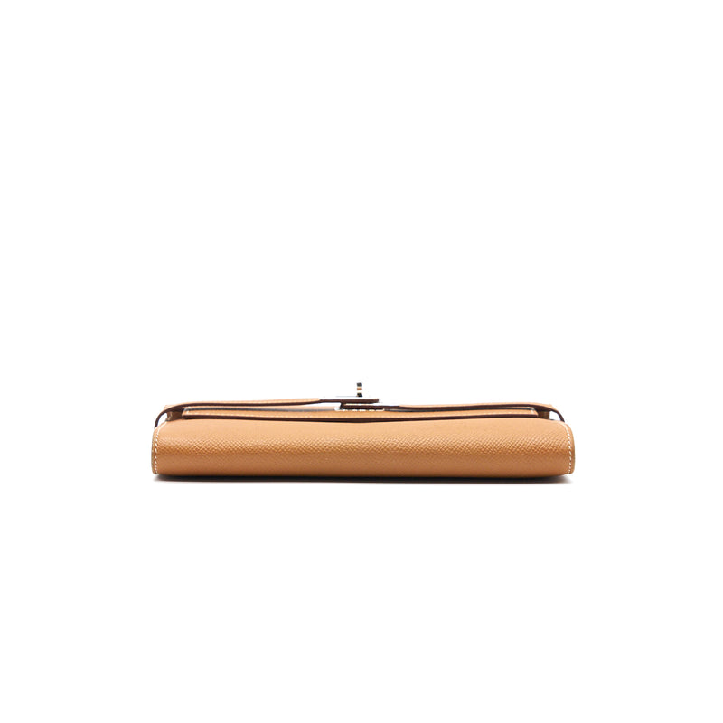 Hermes Kelly Long Wallet Gold SHW Stamp T