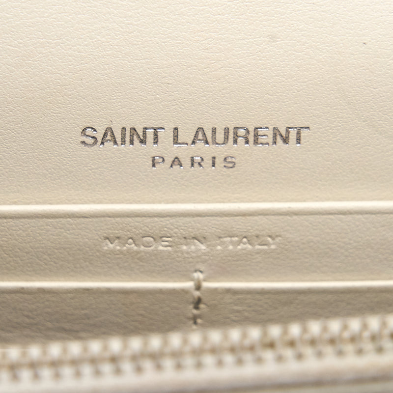 Saint Laurent /YSL Kate small chain wallet with tassel in crocodile-embossed shiny skin