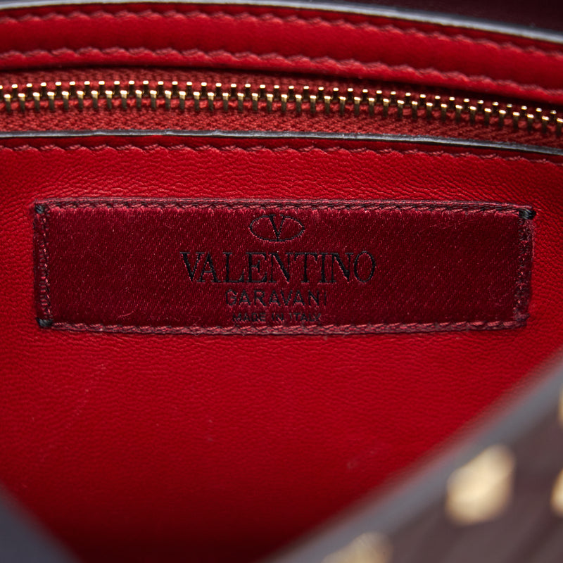 Valentino Garavani Medium Rockstud Spike Shoulder Bag Burgundy