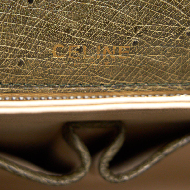 Celine Vintage Ostrich Triomphe Bag